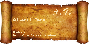 Alberti Imre névjegykártya